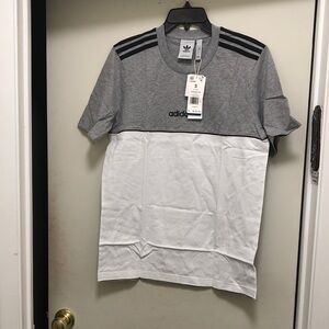 Adidas Men's Two-Tone Gray and White Tee